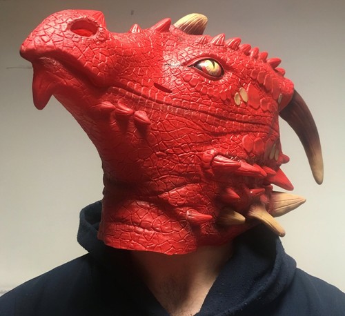 Bright rote drachen maske - rote,