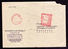 DR Geschäftsbrief  FRANKFURT (MAIN) - Bernburg mit Maschinenstempel Adler