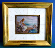 R. Moch Miniatur Lupenmalerei Gemälde Genremalerei "Irmgard"