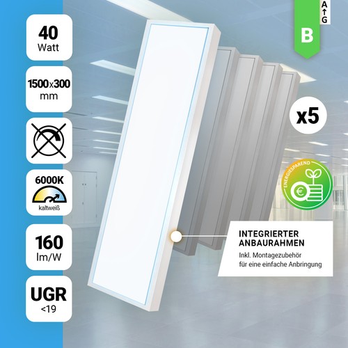 Led anbaupanel 150x30cm - 5x,