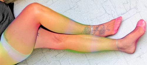 Strumpfhose regenbogen farben - strumpfhose,
