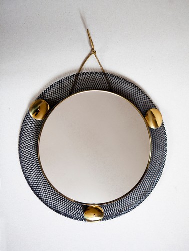 Runder schwarzer wandspiegel - runder,,