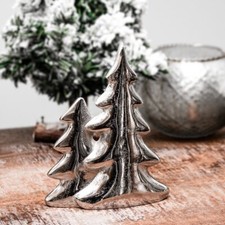 Tannenbaumbüste, Chabby Chic | Aluminium, Silber | H 17,5 x B 13,5 cm