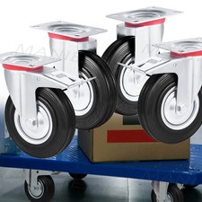 Transportrollen 4er Set Lenkrollen mit Feststeller Möbelrollen Bockrollen Rollen