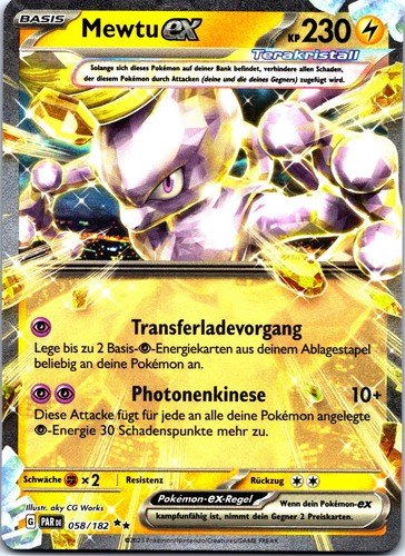 Mewtu pokemon karte 058 182 - mewtu, 058/182