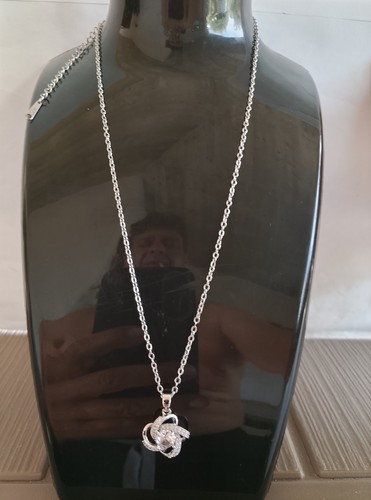 Damen halskette silber blume - halskette,