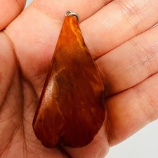 Butterscotch-Bernstein Anhänger 5,66 g antik/Jugendstil Silberöse honig cognac