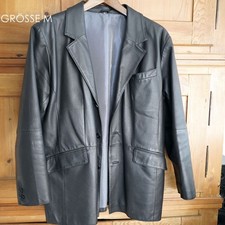 LEDERSAKKO | HERREN | SCHWARZ | Grösse M | getragen
