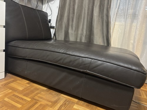 Ottomane echte leder braun - leder,