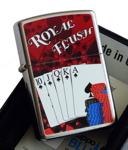 Zippo lighter royal flush - zippo,