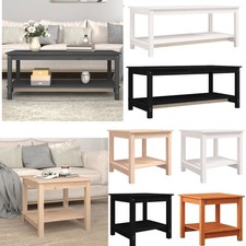 Modern Couchtisch mit regal Kaffeetisch Tisch Massivholz Kiefer 50cm/110cm BE