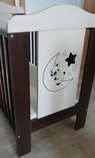 Babybett 120 x 60 Zweifarbig Kirschfarben / Beige mit Lattenrost