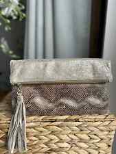 BIBA Clutch Abendtasche Handtasche Leder Schlangenhautoptik 