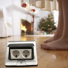 IP40 Boden Einbausteckdose Bodensteckdose 2-Fach Fußbodensteckdose Bodendose