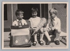 Kinder Einschulung Schultüte Schulranzen DDR - Altes Foto