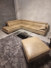 Couch leder beige gebraucht - couch, leder/beige