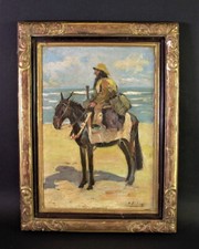 altes Ölgemälde auf Holz um