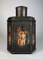 Antike Zinn Teedose mit