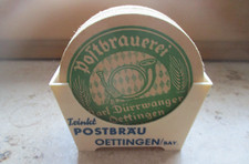 Bierdeckelhalter Postbräu Oettingen + 12 Bierdeckel Postbrauerei Dürrwanger Bier