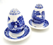 COPELAND SPODE, England "Blue Tower / Blauer Turm" Salz & Pfeffer Streuer Set