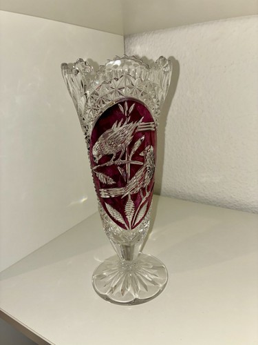 Vintage bleikristall vase - vintage,