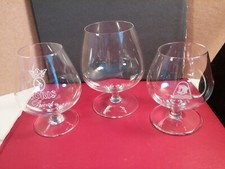 3 kleine Cognacschwenker, Noris Branntwein u.a., Vintage