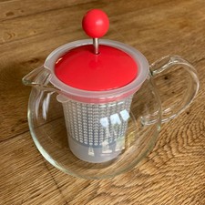 Bodum ASSAM-Teekanne Glas mit Kunststofffilter, Deckel rot