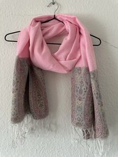 Neu! Schal Kaschmir 100%PASHMINA Stola sehr weich Wickeltuch rosa