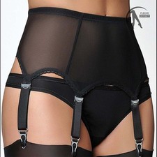 Strapsgürtel Strumpfhalter mit 6 Clips Dessous Girdle Hüfthalter Damen S-M/L-XL