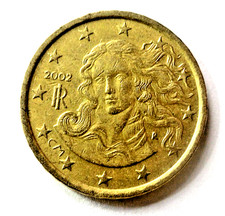 Münze 10 Cent € Italien 2002 Kursmünze Umlaufmünze