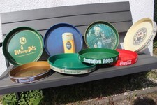 7 Stück Bier Tablett Serviertablett Rundtablett Kellnertablett Kölsch Bitburger
