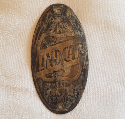 Altes steuerkopfschild lindcar - steuerkopfschild,