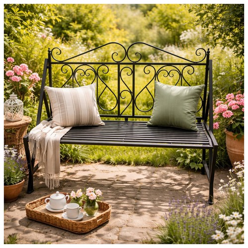 Gartenbank solea eisen schwarz - gartenbank,