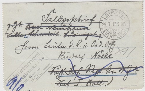 Brief feldpost 1918 - brief,