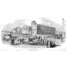 DUBLIN Die vier Höfe - antiker Druck 1843