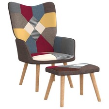 Relaxsessel Loungesessel Sessel Polsterstuhl Mit Hocker Patchwork Stoff