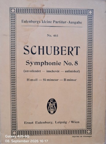 Schubert symphonie h - 8, h-moll
