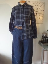 *Waschbär* Barrel Jeans blau Bio (40/42) Hemd Bluse Karo