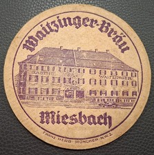 Alter Bierdeckel --- Waitzinger Kurfürstlich-Bayerisches Brauhaus Miesbach