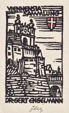 Ex Libris Otto Feil  Dr.Gert Engelmann signiert signed bookplate ex-libris