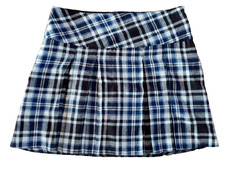 Rock, OUTFIT, Gr. 44, braun, blau-creme kariert, Tweed, seitl. Reisverschluss