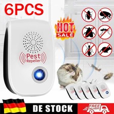 6X Electronic Ultrasonic Pest Reject Mosquito Cockroach Mouse Killer Repeller DE