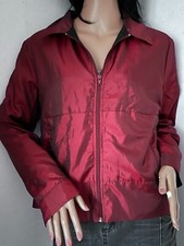 Damen Jacke Blouson Gr. 40 42 L XL Weinrot Glanz