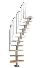 DOLLE Raumspartreppe Mittelholmtreppe Buche gewendelt oder gerade 222 bis 276 cm