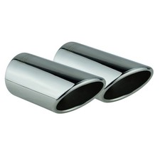 2 Auspuffblenden VW Golf 7 VII Variant Touran 5T II Silber Chrom Endrohr Blende