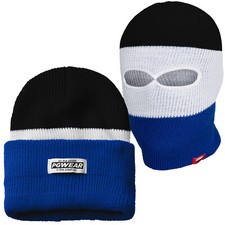 Sturmhaube / Mütze Schwarz Weiß Blau gestreift Balaclava Beanie Ultras Hamburg