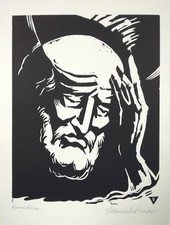 Schneider-Sato Heraklit Holzschnitt Signiert Philosophie Antike Ethik Logos