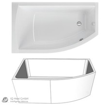 Acryl Raumsparwanne Flo links