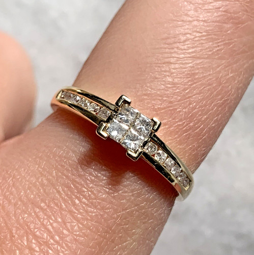 Diamant ring karat gold - diamant, 9
