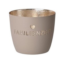 Windlicht gold Schriftzug